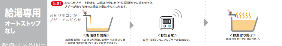 給湯専用オートストップなし