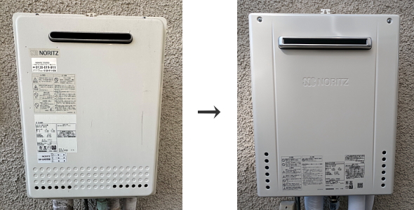 ガス給湯器交換事例(ノーリツGT-2428AWX→GT-2470AWX BL)